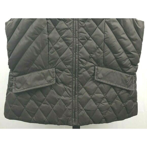 Tommy Hilfiger Puffer Vest Women Petite S Brown Down Feather Fill Jacket Pocket - Picture 9 of 11